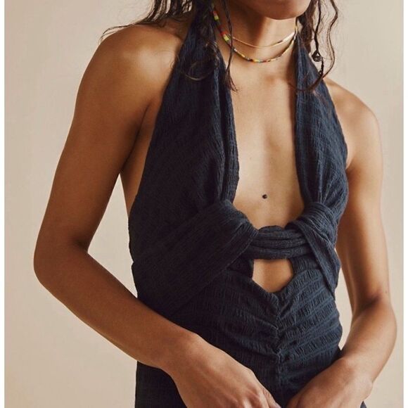 NWT FREE PEOPLE ENDLESS SUMMER NYA MAXI DRESS IN BLACK - Picture 4 of 5